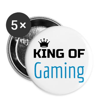 Gaming Gamer Video Game Player Geek - Buttons large 2.2''/56 mm (5-pack) - white - Front
