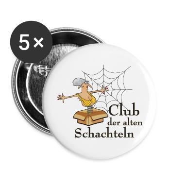 vom Grafikdesigner--Club der alten Schachteln - Buttons groß 56 mm (5er Pack) - Weiß - Vorne