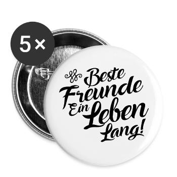 beste freunde ein leben - Buttons groß 56 mm (5er Pack) - Weiß - Vorne