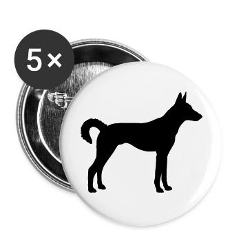 kritikos lagonikos silhouette dog - Buttons groß 56 mm (5er Pack) - Weiß - Vorne