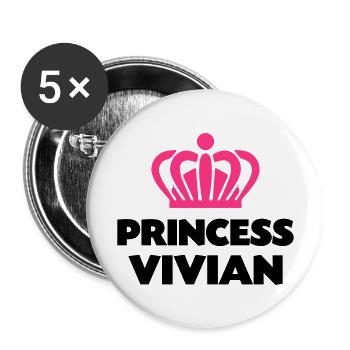 Princess vivian name thing crown - Buttons large 2.2''/56 mm (5-pack) - white - Front