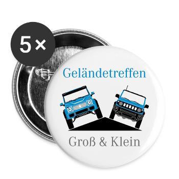Gross & Klein Geländewagen Treffen - Buttons groß 56 mm (5er Pack) - Weiß - Vorne