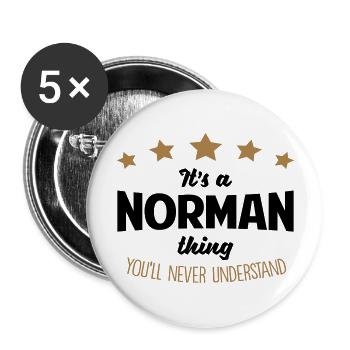 It's a norman name thing stars never unde - Buttons large 2.2''/56 mm (5-pack) - white - Front
