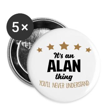It's an alan name thing stars never under - Buttons large 2.2''/56 mm (5-pack) - white - Front