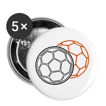 handball bälle - Buttons groß 56 mm (5er Pack) - Weiß - Vorne
