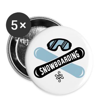 snowboarding boards - Buttons groß 56 mm (5er Pack) - Weiß - Vorne