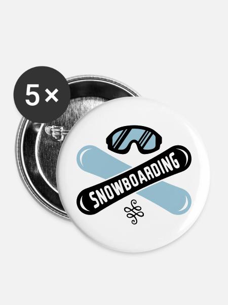 snowboarding boards - Buttons groß 56 mm (5er Pack) - Weiß