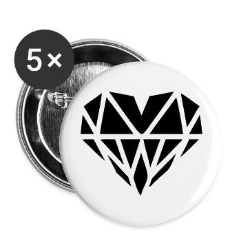diamond_heart - Buttons large 2.2''/56 mm (5-pack) - white - Front