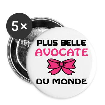 Avocat / Avocate / Lawyer / Banquier / Humour / G - Buttons large 2.2''/56 mm (5-pack) - white - Front