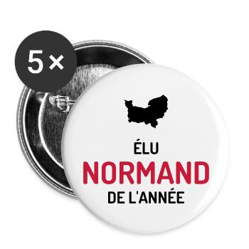 Normandie / Normand / Normande / France - Buttons groß 56 mm (5er Pack) - Weiß - Vorne