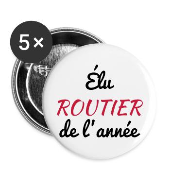 Trucker LKW Fahrer Routier Truck Camion Transport - Buttons large 2.2''/56 mm (5-pack) - white - Front