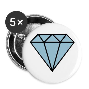 diamant icon - Buttons groß 56 mm (5er Pack) - Weiß - Vorne