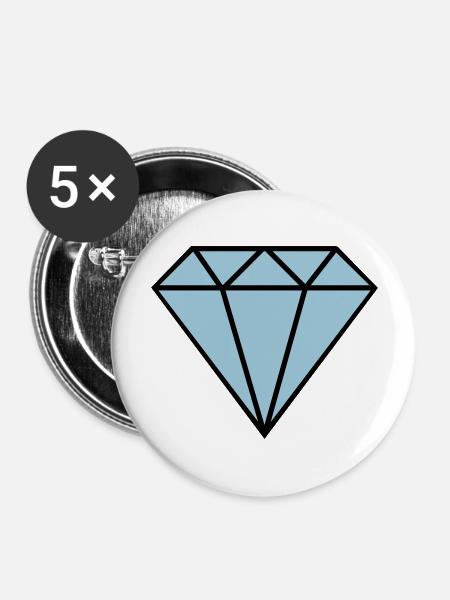 diamant icon - Buttons groß 56 mm (5er Pack) - Weiß