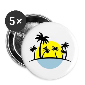 island sun palm - Buttons groß 56 mm (5er Pack) - Weiß - Vorne