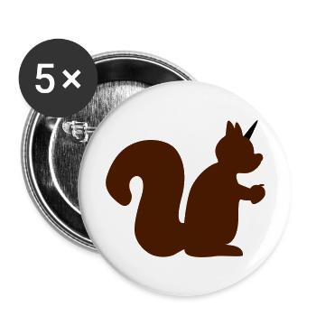 Unicorn squirrel - Buttons large 2.2''/56 mm (5-pack) - white - Front
