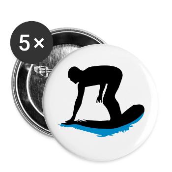 surfer_2 - Buttons groß 56 mm (5er Pack) - Weiß - Vorne