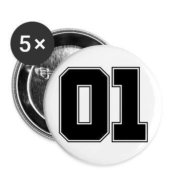 01 design - Buttons groß 56 mm (5er Pack) - Weiß - Vorne