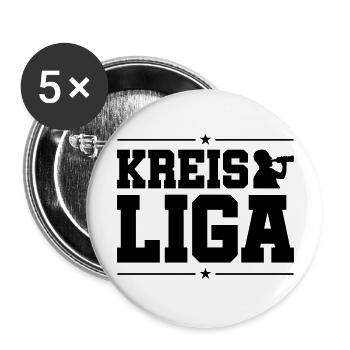 kreis liga bier - Buttons groß 56 mm (5er Pack) - Weiß - Vorne