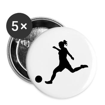 woman_soccer - Lot de 5 grands badges (56 mm) - blanc - Devant