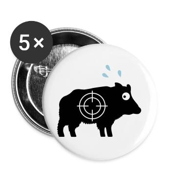 Wildschwein mit Angstschweiß und Fadenkreuz - Buttons groß 56 mm (5er Pack) - Weiß - Vorne