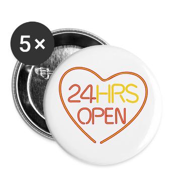 open heart - Buttons groß 56 mm (5er Pack) - Weiß - Vorne