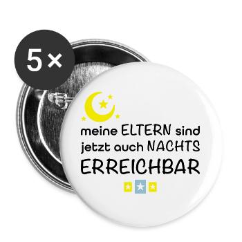 lustige Babysprüche - Buttons groß 56 mm (5er Pack) - Weiß - Vorne