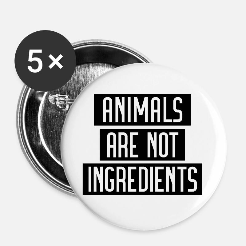 Animals are not ingredients - Vegan Protest - Buttons large 2.2''/56 mm (5-pack) - white