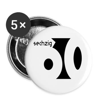 60. Geburtstag - Buttons groß 56 mm (5er Pack) - Weiß - Vorne