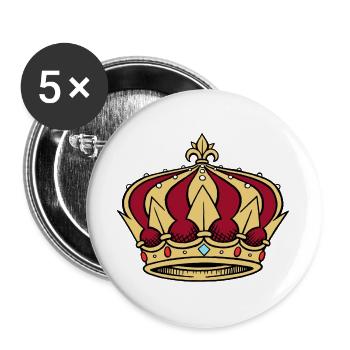 Crown King King Crown Royal Queen Queen - Buttons large 2.2''/56 mm (5-pack) - white - Front