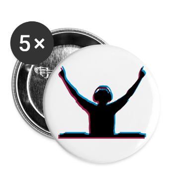 DJ effet 3D - Lot de 5 grands badges (56 mm) - blanc - Devant
