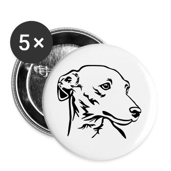 Italian greyhound head - Buttons large 2.2''/56 mm (5-pack) - white - Front