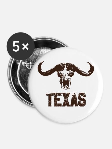 TEXAS - Buttons groß 56 mm (5er Pack) - Weiß