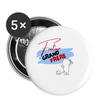 bientôt futur grand frère - Lot de 5 grands badges (56 mm) - blanc - Devant