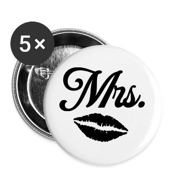 Mr. + Mme. Partnerlook Ami Couples - Lot de 5 grands badges (56 mm) - blanc - Devant
