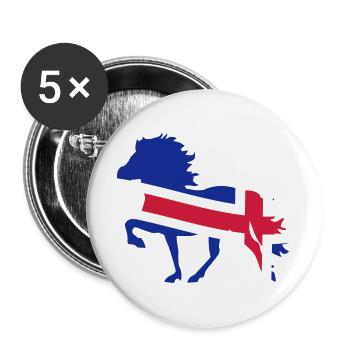 Drapeau islandais pour les chevaux - Lot de 5 grands badges (56 mm) - blanc - Devant