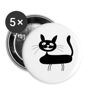 Cat - Buttons groß 56 mm (5er Pack) - Weiß - Vorne