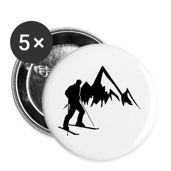 Ski mountain gift touring ski ski tours - Buttons large 2.2''/56 mm (5-pack) - white - Front