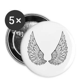 Angel wings - Buttons large 2.2''/56 mm (5-pack) - white - Front