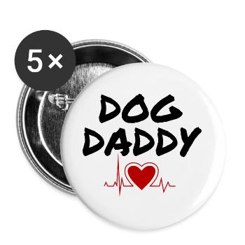 Chien Papa Chien Papa Amoureux des animaux Chien Chien Cadeau - Lot de 5 grands badges (56 mm) - blanc - Devant