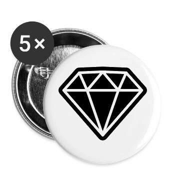 Diamant-Symbol - Buttons groß 56 mm (5er Pack) - Weiß - Vorne