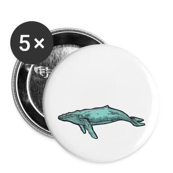Whale Whales Sea Fish Water Sea Animal Sperm Whale - Buttons large 2.2''/56 mm (5-pack) - white - Front