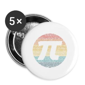 Pi jour parce que nous aimons pi - Lot de 5 grands badges (56 mm) - blanc - Devant