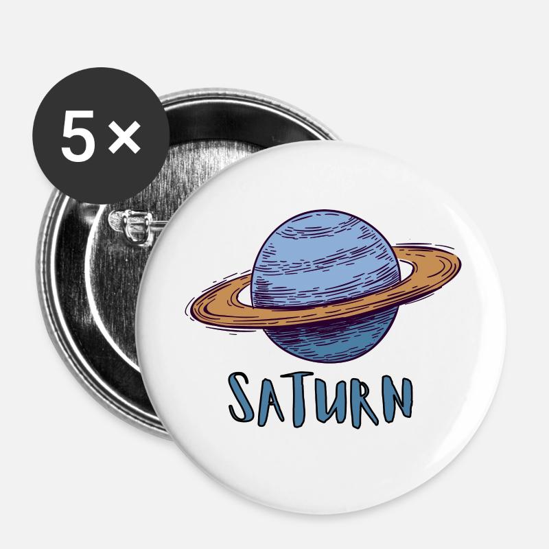 Saturn - Buttons large 2.2''/56 mm (5-pack) - white