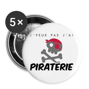 Pirate - Buttons large 2.2''/56 mm (5-pack) - white - Front