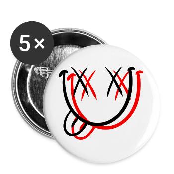 Langue tendue Smile - Lot de 5 grands badges (56 mm) - blanc - Devant
