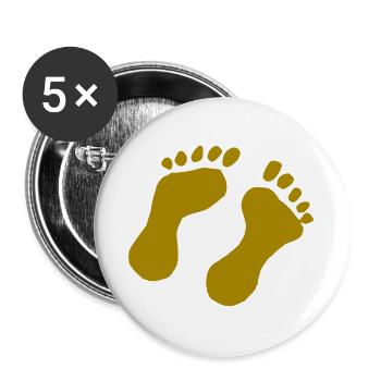 Fußdruck - Buttons groß 56 mm (5er Pack) - Weiß - Vorne