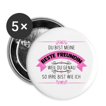 Beste Freundin Teil Lebens Komplizien Partnerlook - Buttons groß 56 mm (5er Pack) - Weiß - Vorne