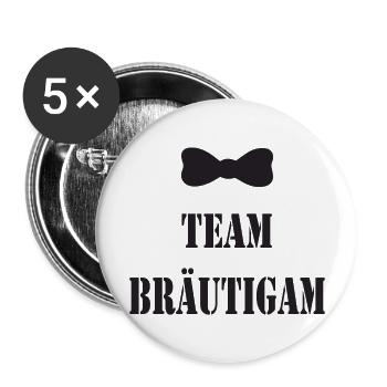 Équipe marié - Lot de 5 grands badges (56 mm) - blanc - Devant