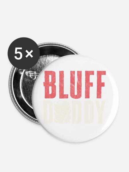 Poker Bluff Daddy - Buttons groß 56 mm (5er Pack) - Weiß