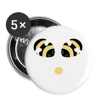 Bees flower - Buttons large 2.2''/56 mm (5-pack) - white - Front